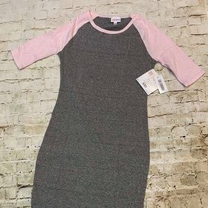 Lularoe Julia dress XXS Grey and Pink